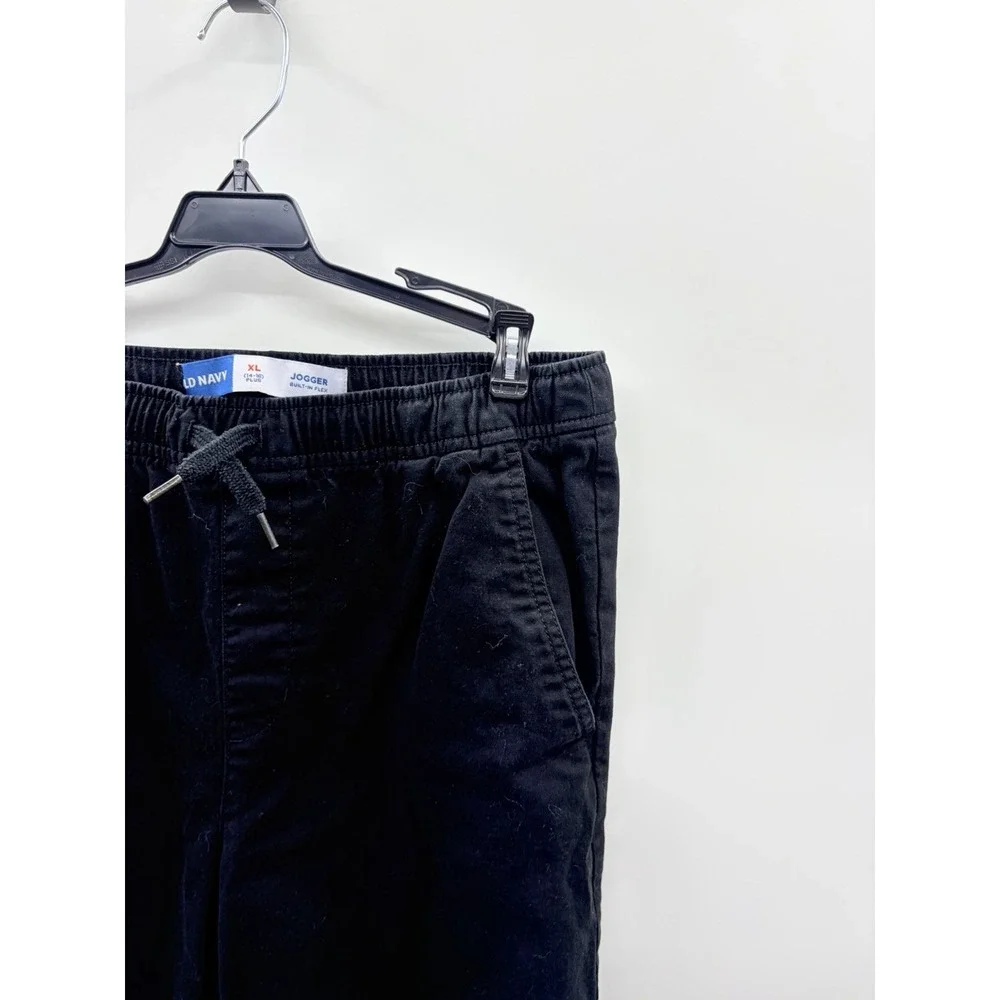 Old Navy Youth Boys XL 14/16 Plus Size Built-In Flex Twill Jogger Pants in Black
